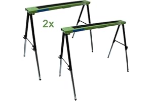 BAUMARKTPLUS 2x TRUTZHOLM Arbeitsbock Gerüstbock höhenverstellbar Teleskop Klappbock | 2er Set 300kg Tragkraft | Stahlbock 150kg je Bock Unterstellbock Stützbock Falt-Arbeitsbock Teleskop-Arbeitsbock