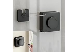 YUSHIYAN 4.2M Retractable Clothesline, Non-sag Clothesline, Indoor & Outdoor Heavy Duty Retractable Clothes Line, Wall Mounted Stainless Steel Washing Line (Black)