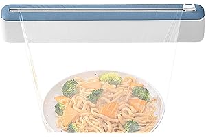 Lecerrot láminas, dispensador envoltura película Cling, láminas, dispensador láminas rellenable con cortador deslizante, para cortar papel aluminio, papel horno