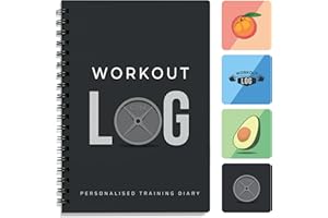 WORKOUT LOG GYM Fitness-Logbuch – Trainingsplaner – Größe A5, Anthrazit – Trainingstagebuch – Zielsetzung für Bodybuilding – von Workout Log