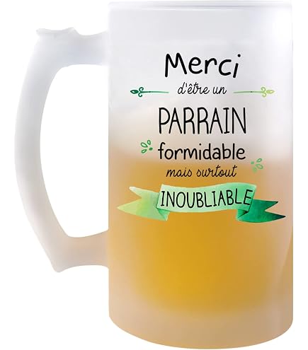 Chope De Bière - Tonton D'amour - Petite Pinte - Verre Givré - 470 Ml - Cadeau Anniversaire Noël - Maison