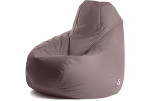 Avalon - Pouf Poltrona Sacco Gigante XXL Jive, Puffo per Sedersi Ergonomico, Pouf a Sacco in Tessuto Antistrappo e Impermeabile, Poltrona a Sacco Moderna, Made in Italy(95x95x135cm-Tortora)