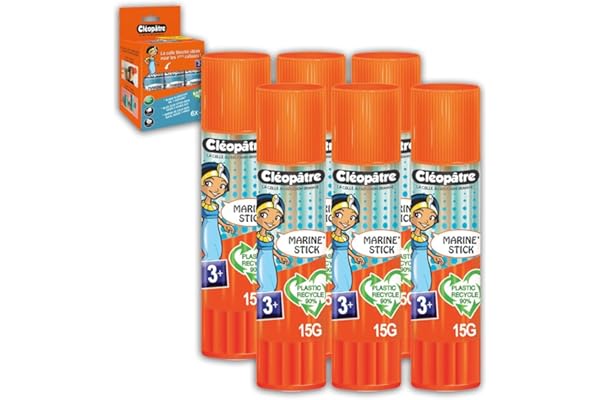 Cléopatre - Cléostick Marine - Baton de Colle bleutée - Boîte de 6x15g