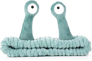 WLLHYF Opaska na czoło SPA, makijaż twarzy, mikrofibra, miękka włóknina koralowa, opaska na głowę, ślimak, kreskówka, słodka ozdoba do włosów, elastyczna opaska do pielęgnacji skóry dla kobiet do