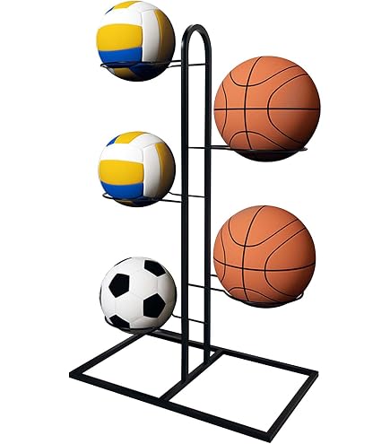 TEUYOE Ball Rack, 4-Layer Ball Storage, Removable Ball Holder