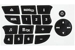 SHINEKOO Pegatinas de reparación de botones de coche, CD, radio y audio, calcomanías para reparación de botones de Twingo para Renault Clio y Megane 2009-2011