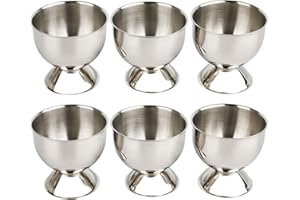 YELLRIN Lot de 6 coquetiers en acier inoxydable pour œufs à la coque