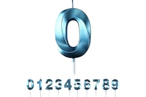 MACLUNAR 0th Birthday Number Candles,3D Blue Birthday Candle,Number 0 Candle for Birthday Party Cake Topper Decorations for Boys Girls Birthday Party Anniversary Supplies