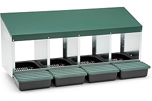 Agrarzone Nido per Galline con 4 Scomparti - Robusto nido per galline con cassetta di raccolta e griglia di ventilazione - Nido per galline a rotazione per montaggio a parete