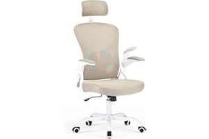 Farini Ergonomischer Stuhl Schreibtischstuhl Höhenverstellbar BürostuhlBequem mit Kopfstütze, Home Office Stuhl Computer Stühle Chefsessel mit Armlehne, 150 Kg PC Stuhl mit Rollen