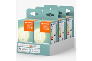 LEDVANCE LED Smart E27 | Bluetooth | blanc chaud | lumière gradable | compatible avec Amazon Alexa et Google Assistant | contrôlable via l'application LEDVANCE | pack de 6