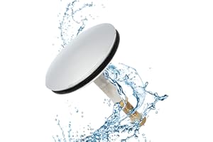 VUSDDY Wodoodporna nasadka spustowa akcesorium do wanny, zatyczka wanny 43 mm, uniwersalny mosiężny odpływ wanny, umywalka, prysznic, chromowana powierzchnia, odporna na rdzę, regulowana wysokość śruby 50-55 mm