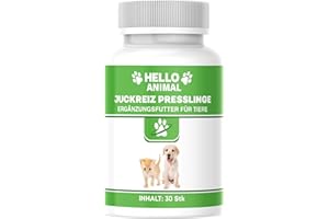 HELLO ANIMAL NEU: HelloAnimal® JUCKREIZ Presslinge für Hunde & Katzen, SOFORTHILFE bei Hautreizungen, pflegt Haut und Fell bei Läuse, Flöhe, Milben