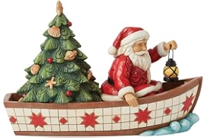 ENESCO Heartwood Creek by Jim Shore Figura de Papá Noel en Barco con árbol