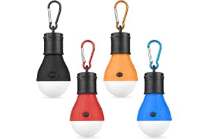 Flintronic Campinglampor, 4 st LED-tältlampa, campingglödlampa, tältlykta med klämkrok, bärbar nödlampa för camping jakt vand
