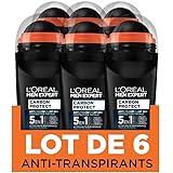 Men Expert L 'Oréal Carbon Protect Ice Fresh Deodorante Bille uomo Anti-traces 50 ml – Confezione da 6