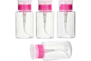 ULAWELLOR 4 Pezzi Dispenser per Smalto,180 ml Flaconi a Pompa in Plastica, Bottiglie Ricaricabili per Detergenti e Liquidi Domestici, Contenitori da Viaggio Portatili Multiuso, Accessori per Casa e Cucina