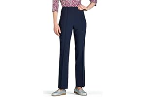 Chums Ladies Figure Flattering Trousers Fully Elasticated Comfort Pull-On Pants with Pintuck Stitch