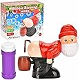 Aqify Automatic Flashing Lights & Music with Funny Santa Claus Bubble Blowing Machine, Christmas Stocking Stuffers Gift for Adults Kids Christmas Bubble Blower for Outdoor & Indoor