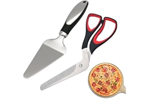 Bncxdc ciseaux pizza, coupe pizza, Ensemble daccessoires pour four à pizza: Ciseaux à pizza et serveur à pizza en acier inoxydable pour la cuisson de pizzas, gâteaux et pains faits maison