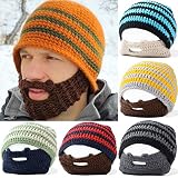 Secret Paradise Unisex Winter Knit Hats Beard Beanie Mustache Mask Warm Stretch