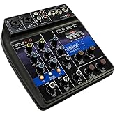 Midex MDX-999X St&uuml;dyo Kayıt İ&ccedil;in Ses Kartlı +48V Phantomlu Kayıt Mikseri (XLR Kablo + Rca Hediye)