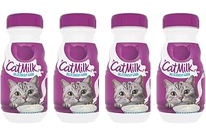 Cat Milk Treat 200ml Pack of 4 Kitten Pet Food Age 6weeks+ Calcium for Strong Bones Teeth Care Vitamins Minerals with Welari Thank You Card | (4pack) (800ml)