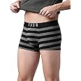 Faso 100% Organic Cotton Trunk for Men, Trendy Soft Stretch Fabric Innerwear, Outer Elastic Twin Layered Underwear for Mens, Stripes Ultra-Light Regular Fit