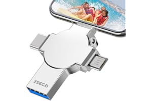 Tioreint Chiavetta USB 256GB Pen Drive 4 IN 1 USB 3.0 Pendrive 256GB Portatile Chiavetta USB C Pennetta USB con Smartphone Laptop PC OTG Android Backup Rapido