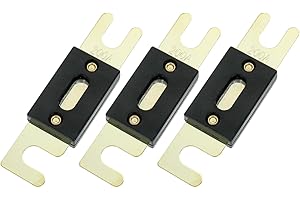 BOJACK 200 Amp 32 VDC ANL Fusible de hoja para sistema de audio y video de coche(Paquete de 3 piezas)