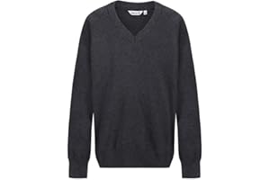 ZECO Unisex Kids Cotton Mix Knitted V Neck School Jumper (Kids: 3-13+ Years, Adults: XS to 3XL)