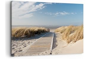 ARTTOR Lienzos decorativos 100x70cm Cuadro Sobre Lienzo Moderno Playa mar pasarela orilla Grande Dormitorio Cocina Cuadros Pared Imágenes Cuadros Decoracion Salon Wall Art Prints Decor Canvas AA100x70-2657