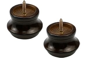 T Tulead Brown Curtain Rod Finial Screw on Drapery Rod End Caps 2PCS