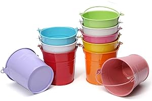 REDIFY Dproptel All-in-1 Portable Flower Pots,Sand bucket, Iron Hanging Flower Pots, Balcony Garden Pots Wall Planters Desktop Storage Bucket for Home Decoration - 10 Colors