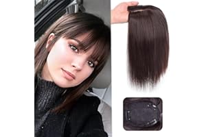 SDZNYQT Straight Hair Topper hair pieces with Fringe for Thinning Hair Women Clip in Hairpieces Woman Topper Hair piece Toupee for Hair Loss