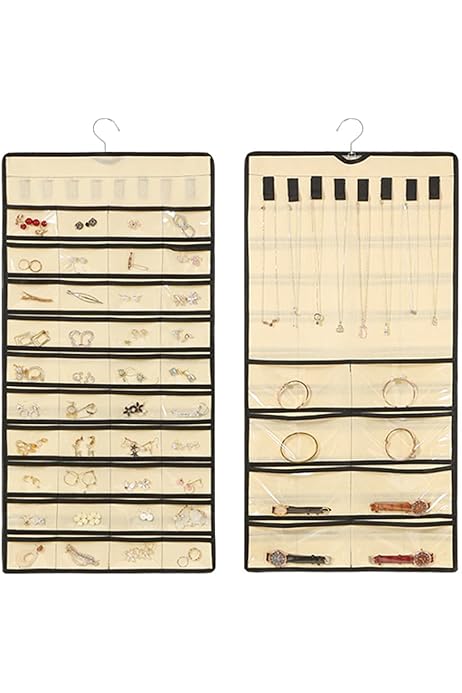 Organizer Appendibile Per Gioielli BAGSMART - Doppia Faccia, Con Gancio Metallico, Per Orecchini, Collane, Anelli - Foto 7