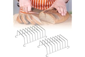DURANTEY 2PCS Soporte para Tostadas de 8 Ranuras Porta Tostadas de Acero Inoxidable Soporte para Rejilla para Tostadas Plata Accesorios de Freidora de Aire para Pan Rejilla de Enfriamiento para Cocina