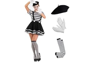 Fun Shack Pantomime Kostüm Damen, Faschingskostüme Damen Pantomime, Karneval Kostüm Damen Pantomime, Pantomime Kostüm Damen Set, Pantomime Kostüme, Pantomime Damen, Faschingskostüme Pantomime M