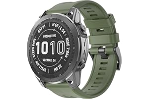 ISABAKE Cinturino Orologio in Silicone Morbido per Fenix 7X/Fenix 6X/Fenix 6X Pro/Fenix 5X/Fenix 5X Plus/Fenix 3/HR/Descent MK1/D2 Delta PX/D2 Charlie Cinturini,cinturino orologio 26mm-Army Green
