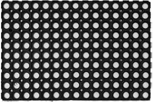 Velcoc - Zerbino Compos da Esterno in Gomma con Fori, Antiscivolo, Robusto e Resistente, Spessore di 16 mm, Tappeto con Struttura a Nido d'Ape, Colore Nero, Dimensioni 40 x 60 cm