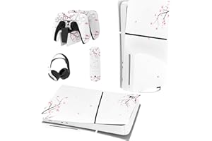 ‎PLAYVITAL PlayVital Full Set Skin Sticker für ps5 Slim Konsole Disc Edition,Aufkleber Vinyl-Skin Stickers Schutzfolie Folie für ps5 Controller,Ladestation, Headset,Medienfernbedienung-Fallende Kirschblüten
