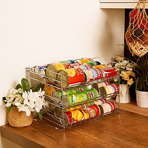 EZOWare-Dosen-Organizer-Regal-fr-Getrnke-Gewrzdosen-mit-3-Entagen-silber