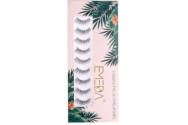 EMEDA 10 Paires de Faux Cils Naturels 3D - Courts, Doux, Réutilisables - Bande Transparente - Aspect Naturel (05)