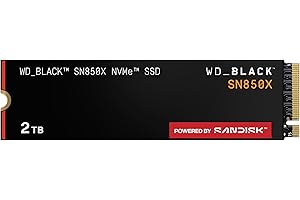 ‎WD_BLACK WD_BLACK SN850X NVMe SSD 2 TB interne SSD (Gaming Speicher, PCIe Gen4-Technologie, Lesen 7.300 MB/s, Schreiben 6.600 MB/s) Schwarz