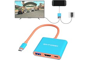 GAMOREK Switch 2 TV Dock fo Switch 2/Switch/Switch OLED, Portable TV Docking 3-in-1 USB C Hub with 4K@60Hz HDR, USB-A Port,100W Fast Charging