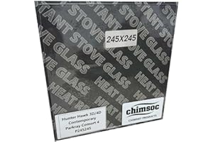 Chimsoc Replacement Stove Glass - Hunter Hawk 3D / Hawk 4D Contemporary (245mm x 245mm Square)