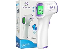 Okaywork Termometro digitale frontale Oggetto due in uno, misurazione del corpo Retroilluminazione a tre colori Modalità ℃ e ℉ senza contatto con,allarme febbre,32 set di memorie Nessuna batteria