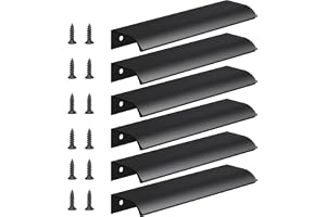 flintronic 6 stycken möbelhandtag, dolda, svängda dörrhandtag, 15 cm