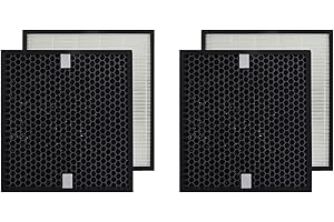 PUREBURG Confezione da 2 filtri combinati di ricambio compatibili con purificatori d'aria Philips AC4080/10, numero di parte AC4158/00