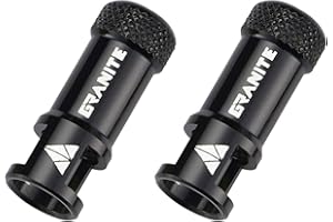 Capuchons de Valve Granite Juicy Nipple avec Fonction de Retrait du Noyau de Valve, Capuchons de Protection de Pneu de Vélo Faciles à Utiliser (Noir)